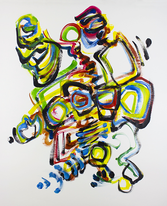 Broad Strokes, improv painting on paper, score by Rob Gerry, 48"x36"  $850