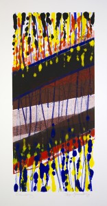Roger Goldenberg's Visual Jazz New Monotypes Gallery B Sales offers new monotypes that are inspired by Geology, Weather and Climate Change Evensong