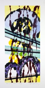Roger Goldenberg's Visual Jazz New Monotypes Gallery B Sales offers new monotypes that are inspired by Geology, Weather and Climate Change Hall of the Mountain King