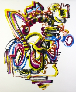 Taking Shape, live improv painting on paper to score of Matt Langley, 48" x 36"      $850