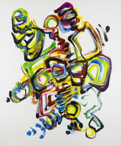 Broad Strokes, improv painting on paper, score by Rob Gerry, 48"x36"  $850