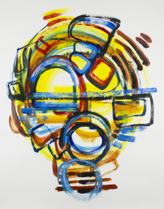ugottastartsomewhere, live improv painting on paper to score of Chris Klaxton, 48" x 36"      $850