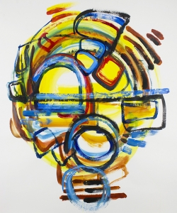 ugottastartsomewhere, live improv painting on paper to score of Chris Klaxton, 48" x 36"      $850